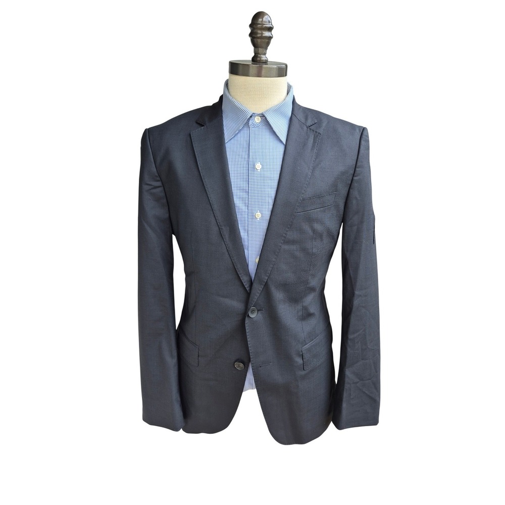 Hugo Boss Huge Genius Mens Stretch Blazer Dark Gray 40R Two Button Sport Coat
